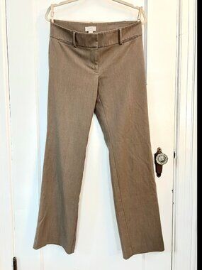 LOFT Outlet Brown High Waist Straight Leg Dress Pants Size 4 Bootcut Stretch